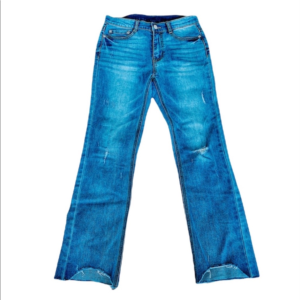 High Waist Stretchy Straight-legged Jeans